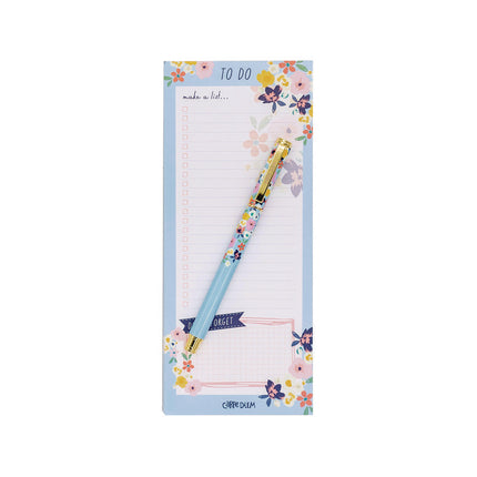 Magnetic To Do List, Unruled, 60 Multicolor Floral, 3.5 x 8.5 Sheets, 6/Pack