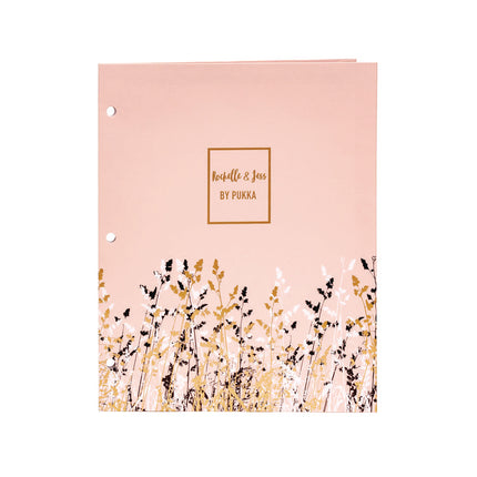 Two-Pocket Portfolio Folder, 1" Capacity, 9.6 x 11.9, Assorted Floral, 6/Pack