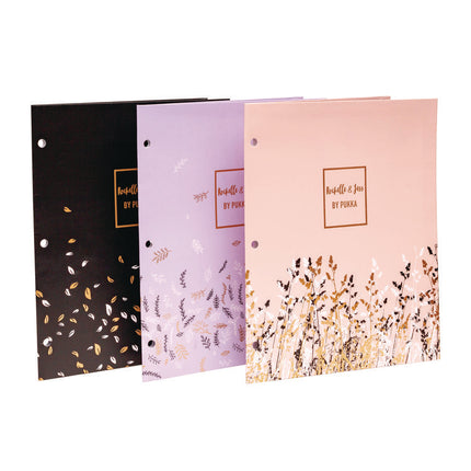 Two-Pocket Portfolio Folder, 1" Capacity, 9.6 x 11.9, Assorted Floral, 6/Pack