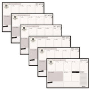 Weekly Planner Pad, 8.27 x 11.61, White/Black Sheets, 50-Weeks: Undated