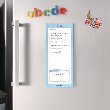 Magnetic To Do List, Unruled, 60 Blue/White 3.5 x 8.5 Sheets, 6/Pack