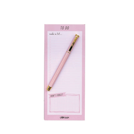 Magnetic To Do List, Unruled, 60 Pink/White 3.5 x 8.5 Sheets, 6/Pack