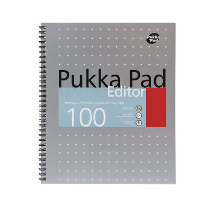 Letter Size Notebook, 1-Subject, Medium/College Rule, Silver/White Cover, (50) 11 x 8.5 Sheets, 3/Pack