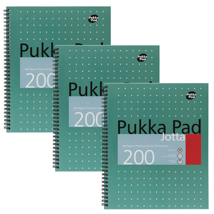 Letter Size Notebook, 1-Subject, Medium/College Rule, Metallic Green/White Cover, (100) 11 x 8.5 Sheets, 3/Pack