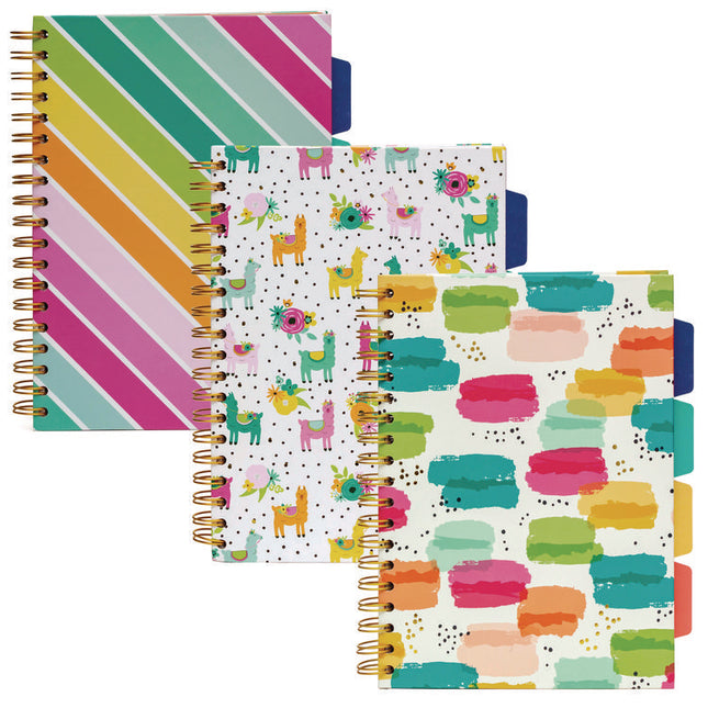 B5 Size Project Book, 4-Subject, Medium/College Rule (8 mm), Assorted Cover Colors, (100) 9.8 x 6.9 Sheets, 3/Pack