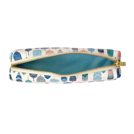 Pencil Case, 7.9" x 2" x 2", Multicolor Feathers