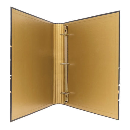 Rollbound Binder, 3 Rings, 1" Capacity, 11 x 8.5, Black/Gold/White