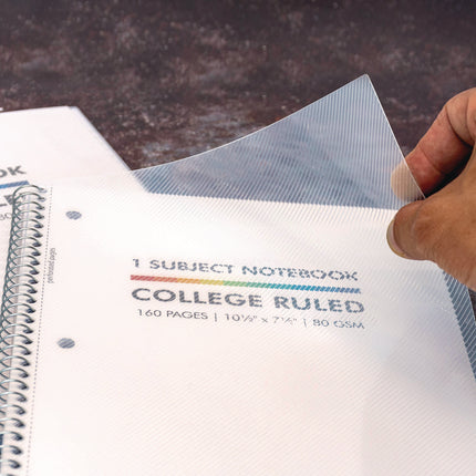 Letter Size 1-Subject Notebook, Medium/College Rule, White Cover, (80) 10.5 x 8 Sheets, 3/Pack