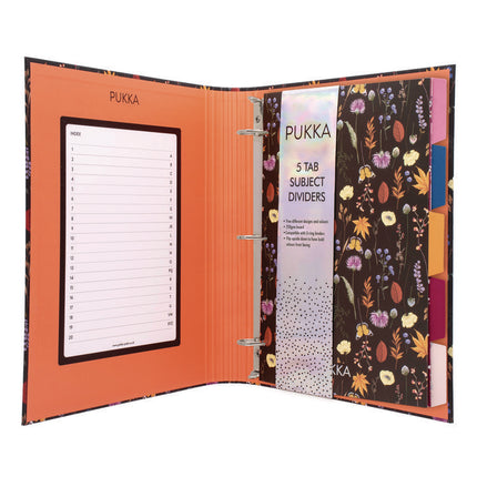 Rollbound Binder, 3 Rings, 1" Capacity, 11 x 8.5, Black/Yellow/Orange/Blue