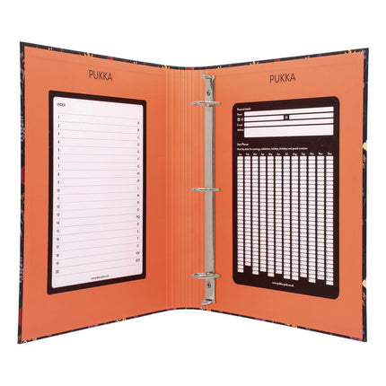 Rollbound Binder, 3 Rings, 1" Capacity, 11 x 8.5, Black/Yellow/Orange/Blue