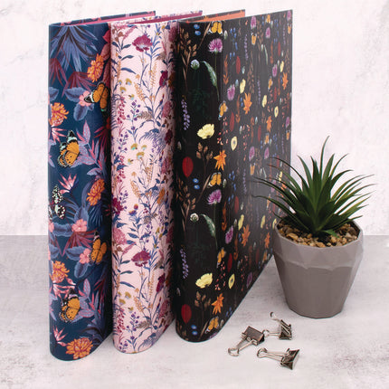 Rollbound Binder, 3 Rings, 1" Capacity, 11 x 8.5, Black/Yellow/Orange/Blue