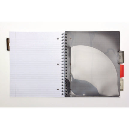 Letter Size Project Book, 5-Subject, Medium/College Rule, Metallic Green/White Cover, (100) 11 x 8.5 Sheets, 3/Pack