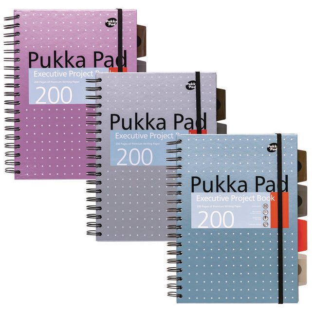 B5 Size Project Book, 4-Subject, Medium/College Rule (7.14 mm), Assorted Cover Colors, (100) 9.8 x 6.9 Sheets, 3/Pack