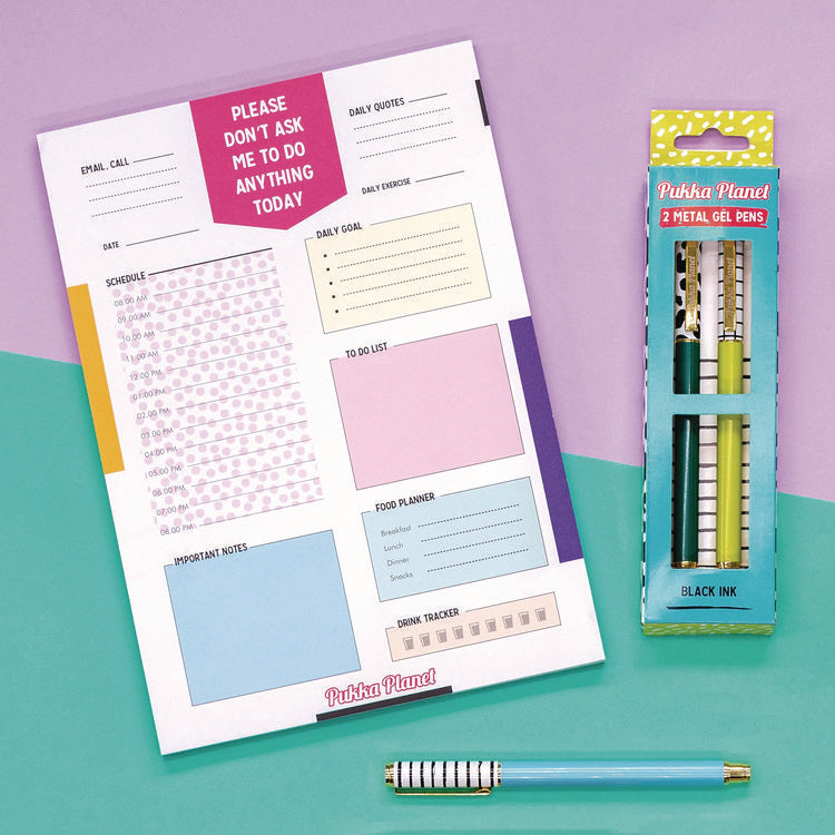 Eco Daily Planning Pad, Pukka Planet Artwork/Formatting, 9.84 x 7.48, White/Multicolor Sheets, 60-Days: Undated