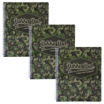 Letter Size Notebook, 1-Subject, Medium/College Rule, Green/Black Cover, (100) 11 x 8.5 Sheets, 3/Pack
