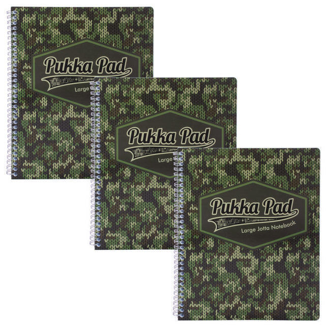 Letter Size Notebook, 1-Subject, Medium/College Rule, Green/Black Cover, (100) 11 x 8.5 Sheets, 3/Pack