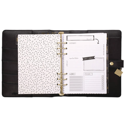 A5 Planner, 10.24 x 9.25, Black Cover, 12-Month