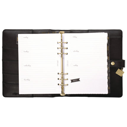A5 Planner, 10.24 x 9.25, Black Cover, 12-Month