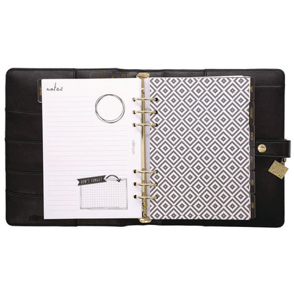 A5 Planner, 10.24 x 9.25, Black Cover, 12-Month