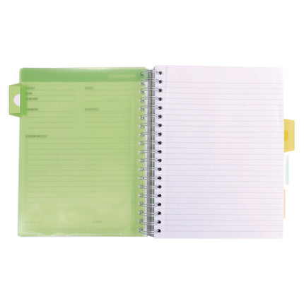 B5 Size Project Book, Homework/Assignment-Tracking with Ruled Notes Pages, Gray/White Cover, (100) 9.8 x 6.9 Sheets