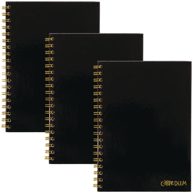 B5 Size Notebook, 1-Subject, Medium/College Rule, Black Cover, (80) 9.8 x 6.9 Sheets, 3/Pack