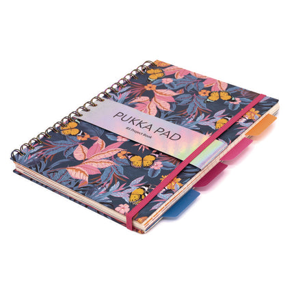 B5 Size Project Book, 4-Subject, Medium/College Rule, Assorted Blum Floral Cover Designs, (100) 9.8 x 6.9 Sheets, 3/Pack