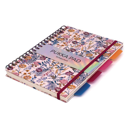 B5 Size Project Book, 4-Subject, Medium/College Rule, Assorted Blum Floral Cover Designs, (100) 9.8 x 6.9 Sheets, 3/Pack