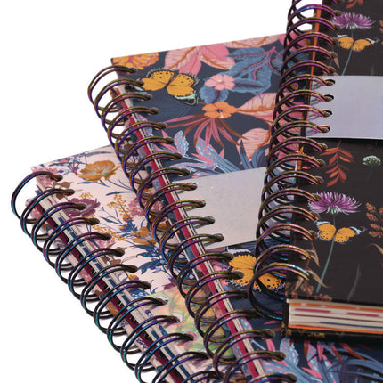 B5 Size Project Book, 4-Subject, Medium/College Rule, Assorted Blum Floral Cover Designs, (100) 9.8 x 6.9 Sheets, 3/Pack