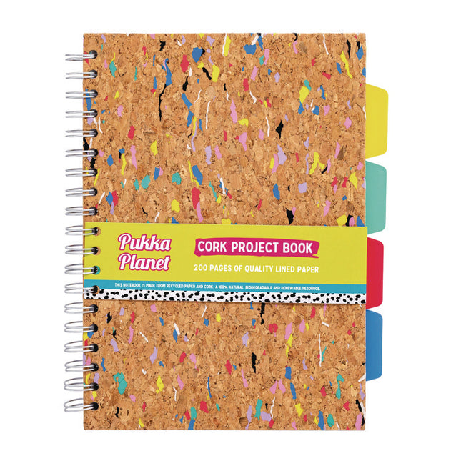 B5 Size Eco Project Book, 4-Subject, Medium/College Rule, Tan/Multicolor Cover, (100) 9.8 x 6.9 Sheets