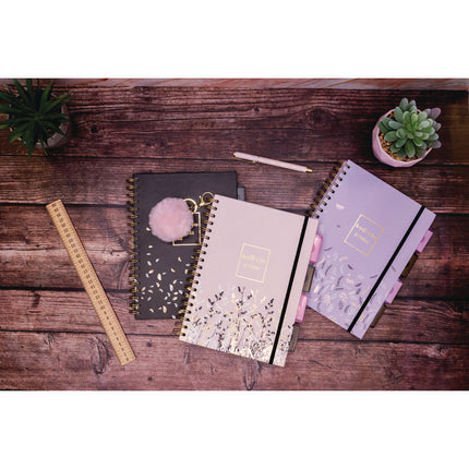 B5 Size Project Book, 4-Subject, Medium/College Rule, Assorted Floral Cover Designs, (100) 9.8 x 6.9 Sheets, 3/Pack