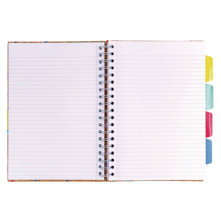 B5 Size Eco Project Book, 4-Subject, Medium/College Rule, Tan/Multicolor Cover, (100) 9.8 x 6.9 Sheets