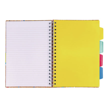 B5 Size Eco Project Book, 4-Subject, Medium/College Rule, Tan/Multicolor Cover, (100) 9.8 x 6.9 Sheets