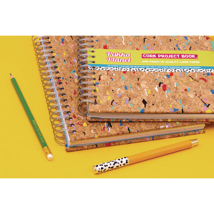 B5 Size Eco Project Book, 4-Subject, Medium/College Rule, Tan/Multicolor Cover, (100) 9.8 x 6.9 Sheets