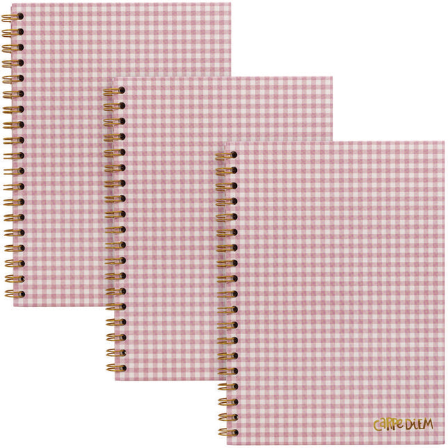 B5 Size Notebook, 1-Subject, Medium/College Rule, Pink Cover, (80) 6.9 x 4.9 Sheets, 3/Pack