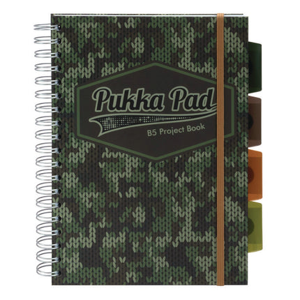 B5 Size Project Book, 4-Subject, Medium/College Rule, Green/Black Cover, (100) 9.8 x 6.9 Sheets, 3/Pack