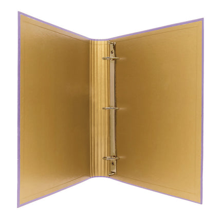 Rollbound Binder, 3 Rings, 1" Capacity, 11 x 8.5, Lilac/Black/Gold/White