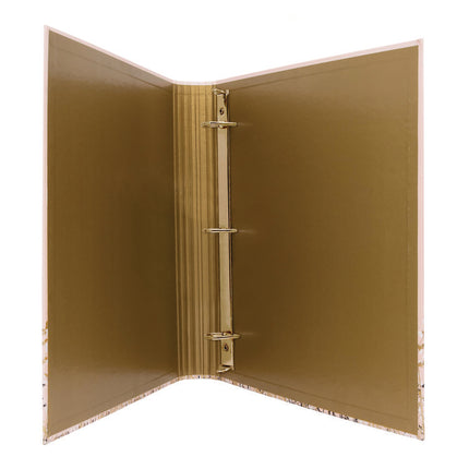 Rollbound Binder, 3 Rings, 1" Capacity, 11 x 8.5, Pink/Gold/Black/White