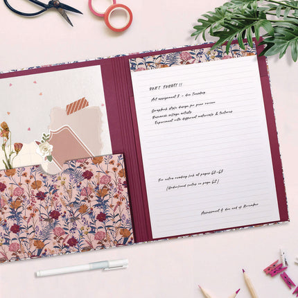 A4 Padfolio, 8.3 x 11.7 Pad, 9.5 x 12.6, Blue/Cream/Red/Yellow