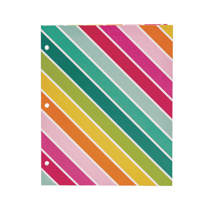 Two-Pocket Portfolio Folder, 1" Capacity, 9.6 x 11.9, Brush Strokes/Llamas/Stripes, 6/Pack