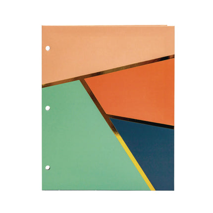 Two-Pocket Portfolio Folder, 1" Capacity, 9.6 x 11.9, Floral/Geometric/Hearts, 6/Pack