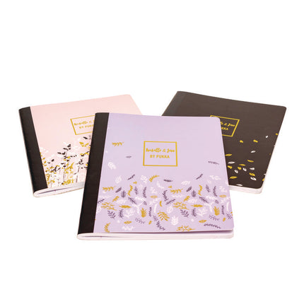 Composition Book, Medium/College Rule, Assorted Cover Colors and Designs (Set 3), (70) 9.75 x 7.5 Sheets, 3/Pack