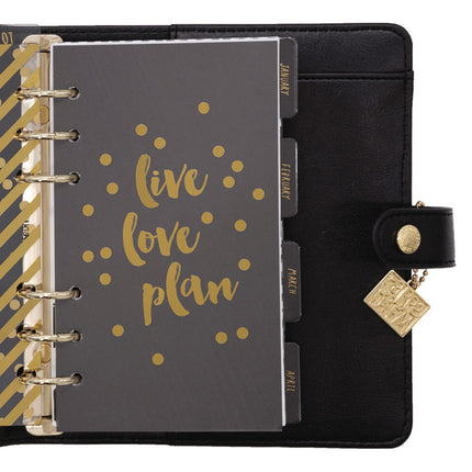 Personal Planner, 7.48 x 6.42, Black Cover, 12-Month, Undated