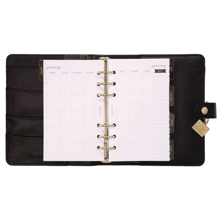 Personal Planner, 7.48 x 6.42, Black Cover, 12-Month, Undated