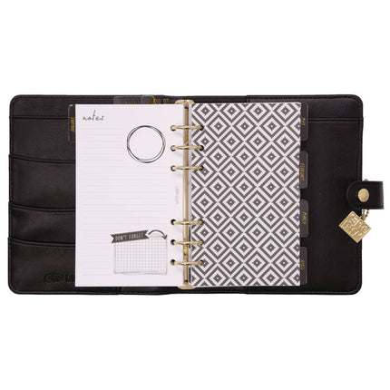 Personal Planner, 7.48 x 6.42, Black Cover, 12-Month, Undated
