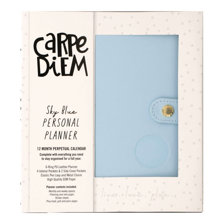 Personal Planner, 7.48 x 6.42, Blue Cover, 12-Month, Undated