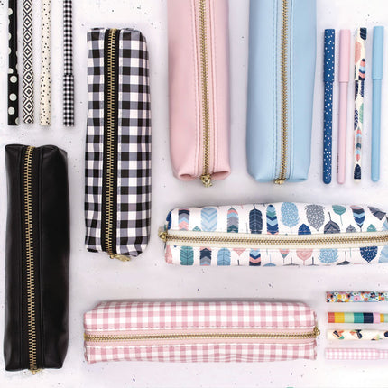 Pencil Case, 7.9" x 2" x 2", Black