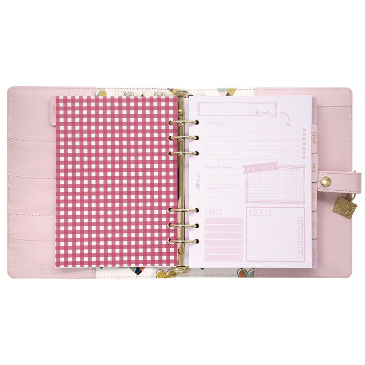 A5 Planner, 10.24 x 9.25, Pink Cover, 12-Month