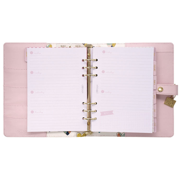 A5 Planner, 10.24 x 9.25, Pink Cover, 12-Month