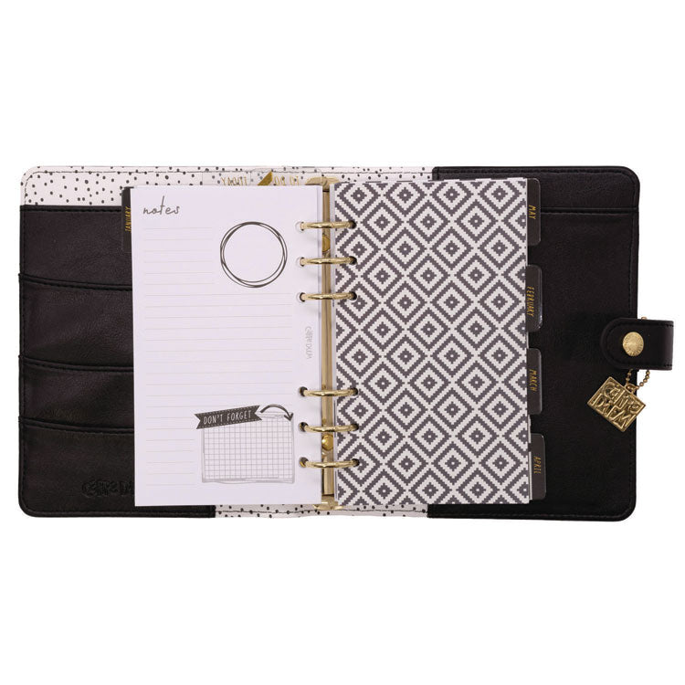 Personal Planner, Chequered, 7.48 x 6.42, Black/White Cover, 12-Month, Undated