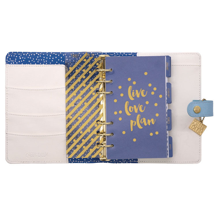Personal Planner, Feathers, 7.48 x 6.42, Blue/Cream/Pink Cover, 12-Month, Undated